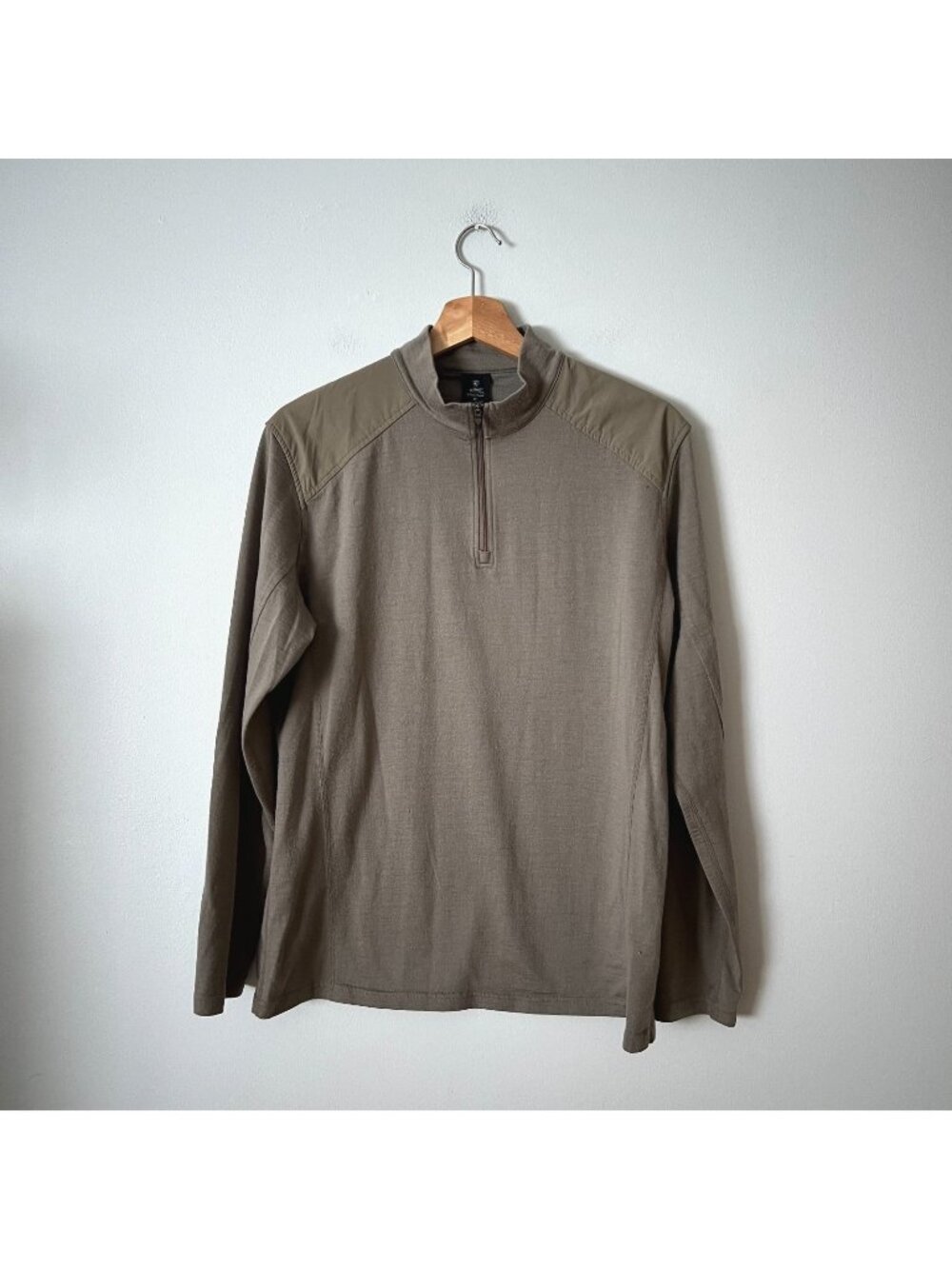 Kuhl Men's Merino Wool 1/4 Zip Pullover Tan Size Medium